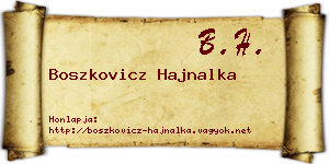 Boszkovicz Hajnalka névjegykártya